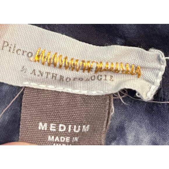 Pilcro Women's Size Medium Blue Tie Dye Long Sleeve Button Up Blouse Shirt Top - Picture 2 of 8